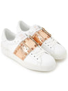 Rockstud Untitled Calfskin Low Top Sneakers White Rose Gold - VALENTINO - BALAAN 4