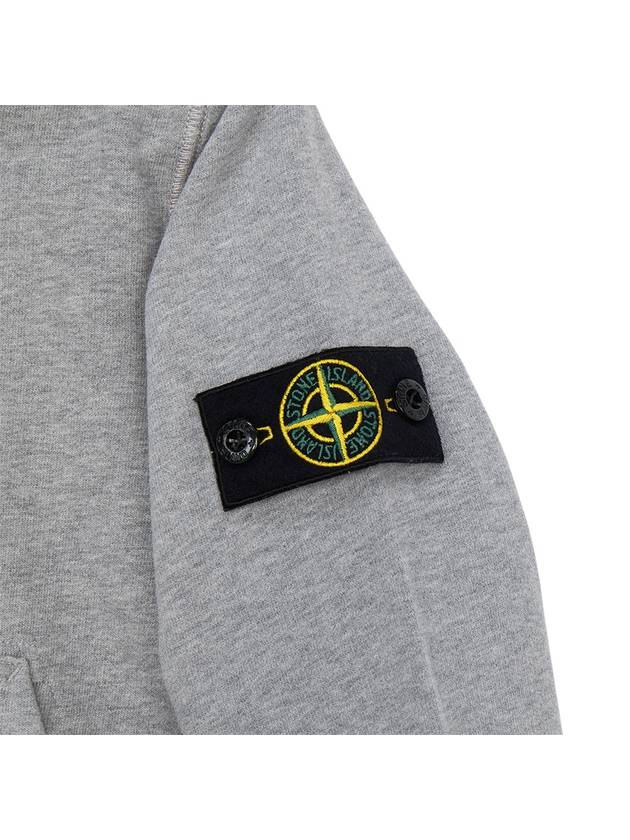 Kids Wappen Patch Zip-Up Hoodie Grey - STONE ISLAND - BALAAN 6