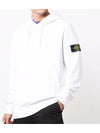 Wappen Patch Brushed Cotton Fleece Hoodie White - STONE ISLAND - BALAAN 3