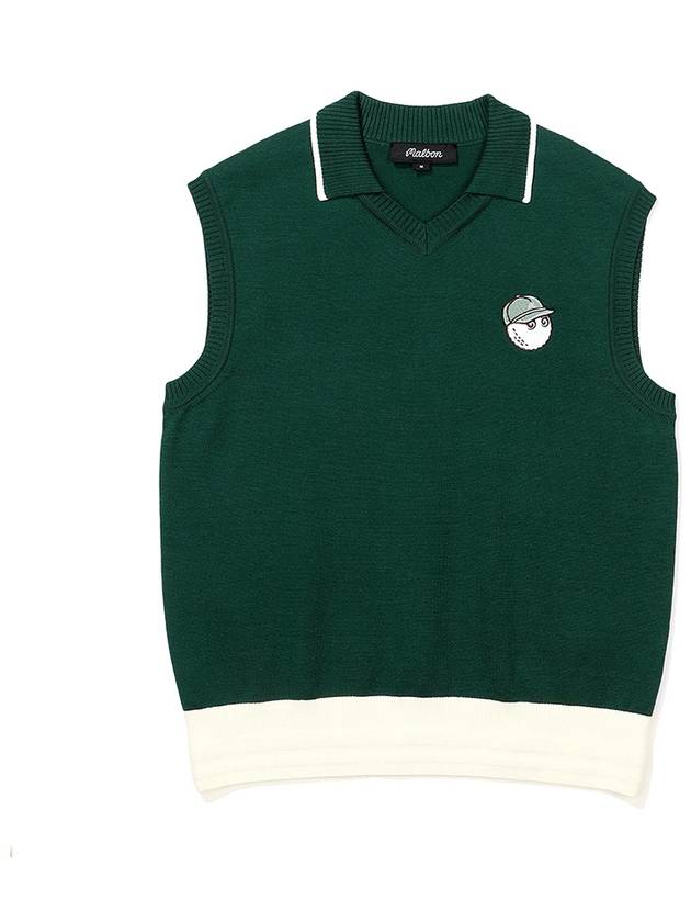 Color combination point sleeveless knit GREEN WOMAN - MALBON GOLF - BALAAN 1