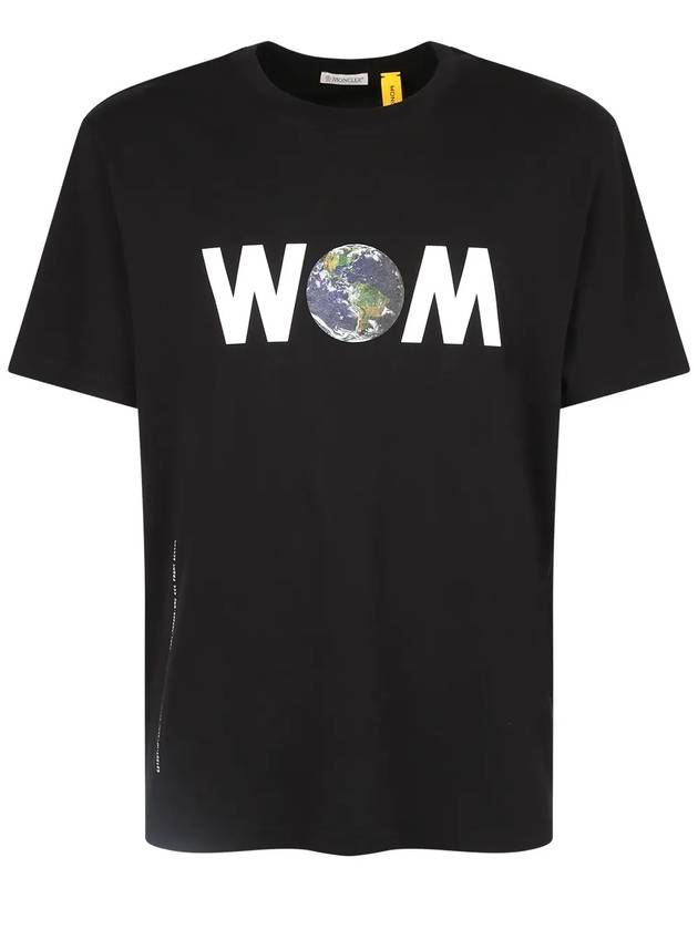 Genius World Logo Graphic Short Sleeve T-Shirt Black - MONCLER - BALAAN 1