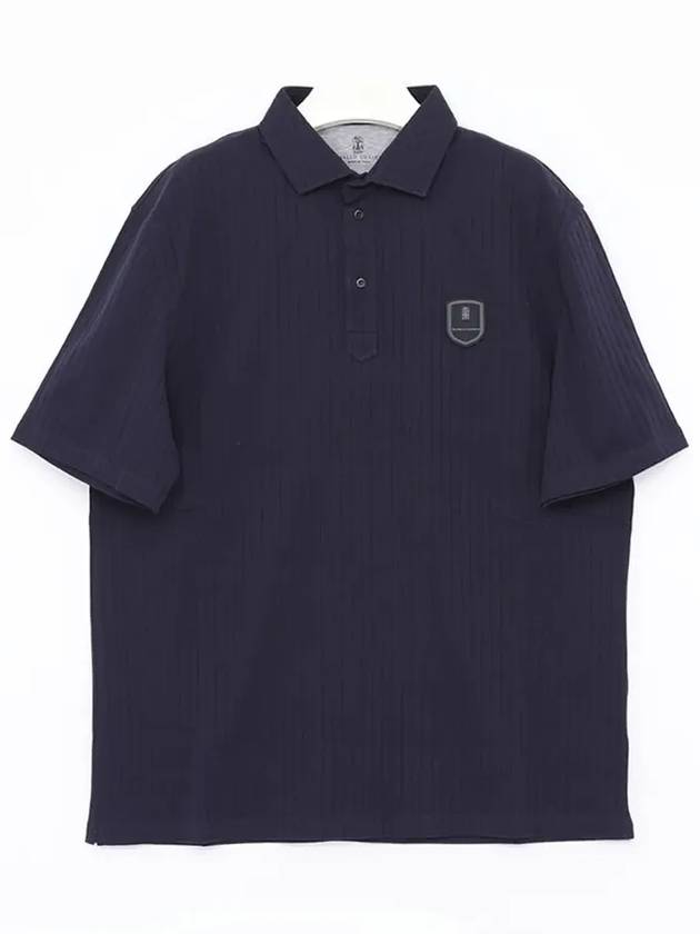 Logo Patch Polo Shirt Cobalt Blue - BRUNELLO CUCINELLI - BALAAN 3