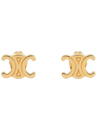 Gold Triomphe Stud Earrings 461CY6BRA 35OR - CELINE - BALAAN 1