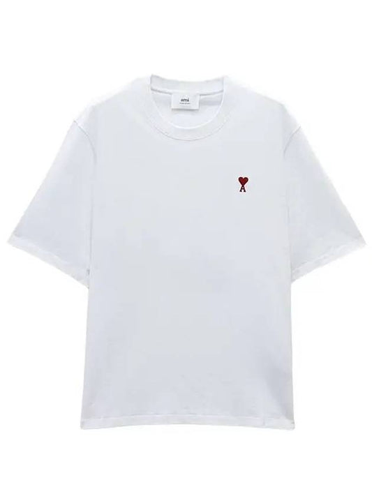 Small Heart Logo Boxy Fit Short Sleeve T-Shirt White - AMI - BALAAN 2