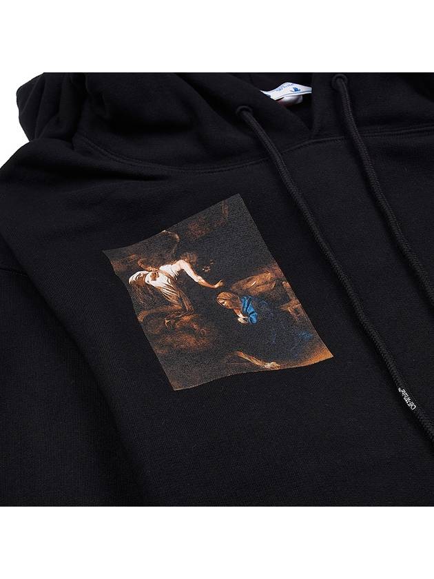 Caravaggio Print Drawstring Hoodie Black - OFF WHITE - BALAAN 7