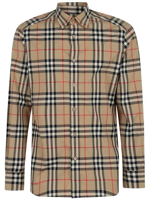 Check Cotton Poplin Shirt Archive Beige - BURBERRY - BALAAN 5