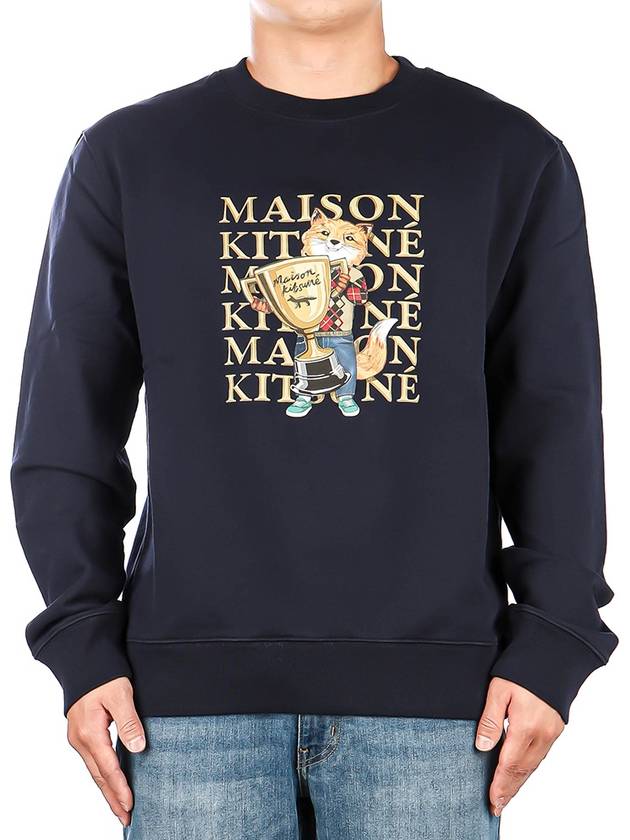 Fox Champion Regular Sweatshirt Navy - MAISON KITSUNE - BALAAN 2