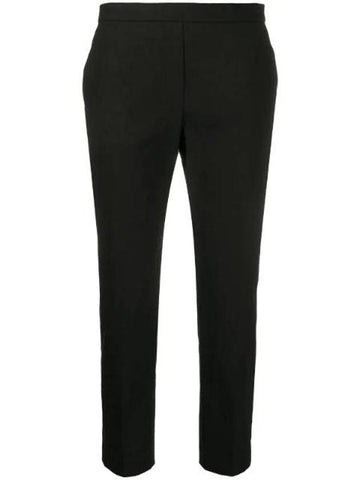 Treeca Pull-On Good Linen Cropped Pants Black - THEORY - BALAAN 1