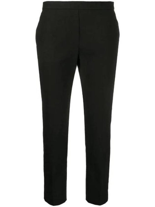 Treeca Pull-On Good Linen Cropped Pants Black - THEORY - BALAAN 1