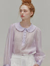 Round collar see-through blouse lavender - OPENING SUNSHINE - BALAAN 6