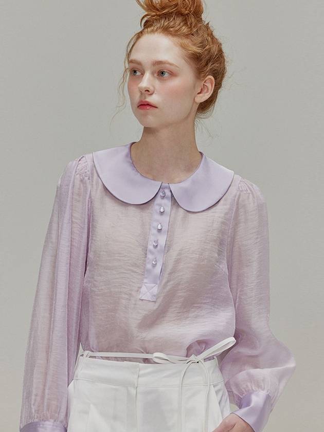 Round Collar See-Through Blouse Lavender - OPENING SUNSHINE - BALAAN 6