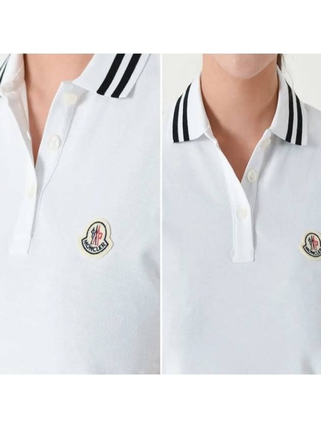 Women s Logo Patch Polo Short Sleeve T Shirt White 8A00009 84720 001 - MONCLER - BALAAN 3