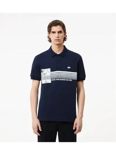 Men's Logo Classic Fit Cotton Short Sleeve Polo Shirt Navy - LACOSTE - BALAAN 2