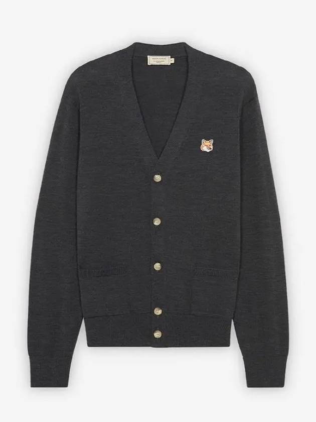 Fox Head Patch Classic Cardigan Anthracite - MAISON KITSUNE - BALAAN 3