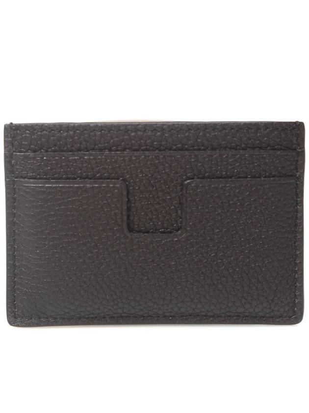 Classic T Line Gold Logo Card Wallet Brown - TOM FORD - BALAAN 4