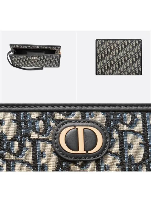 30 Montaigne Pouch Blue  Oblique Jacquard - DIOR - BALAAN 4