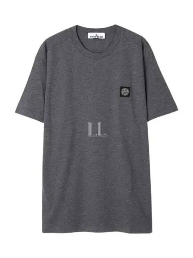 Slimfit Cotton Jersey Short Sleeve T-shirt Dark Grey - STONE ISLAND - BALAAN 2