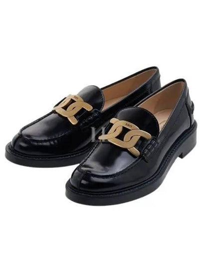 Brushed Leather Chain Loafers Black - TOD'S - BALAAN 2