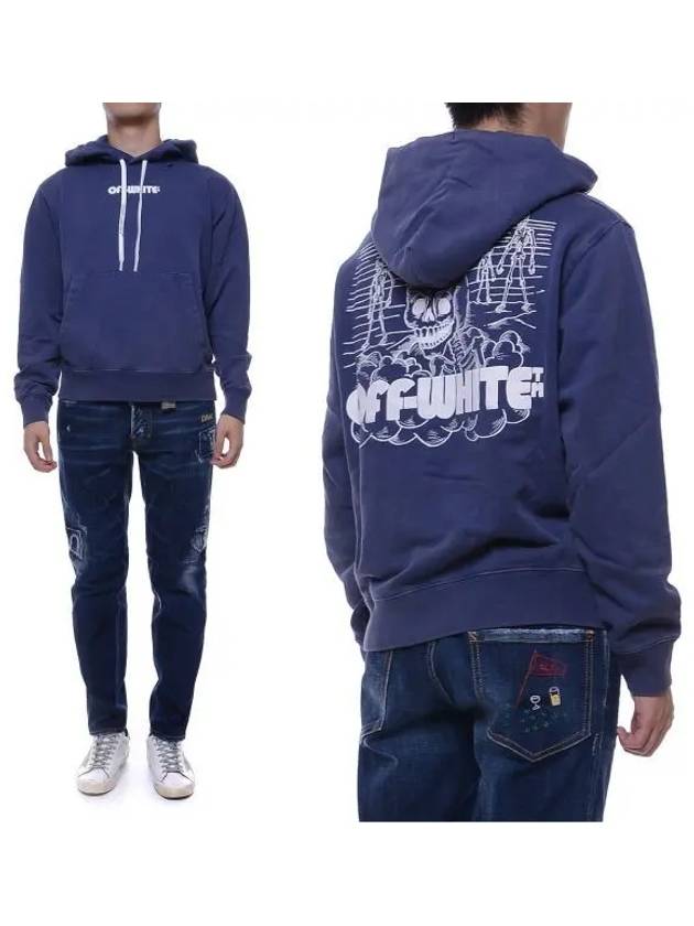 Skull Slim Hoodie Blue - OFF WHITE - BALAAN 2