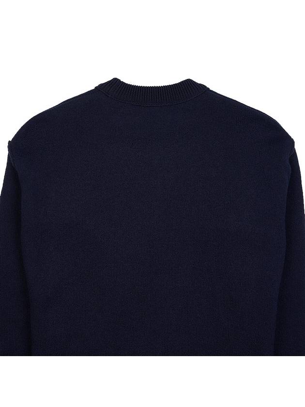 Big Heart Logo Wool Knit Top Navy - AMI - BALAAN 8