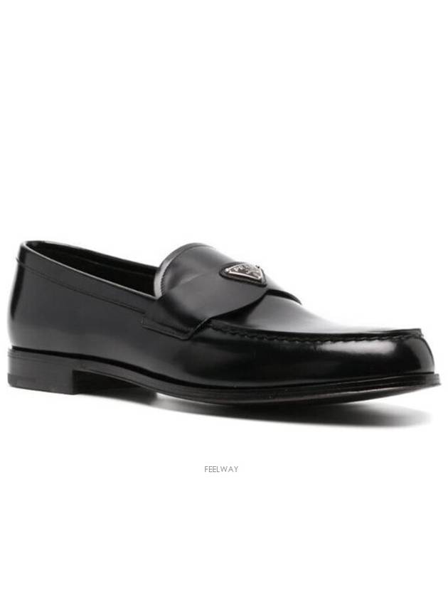 Brushed Leather Loafers Black - PRADA - BALAAN 2