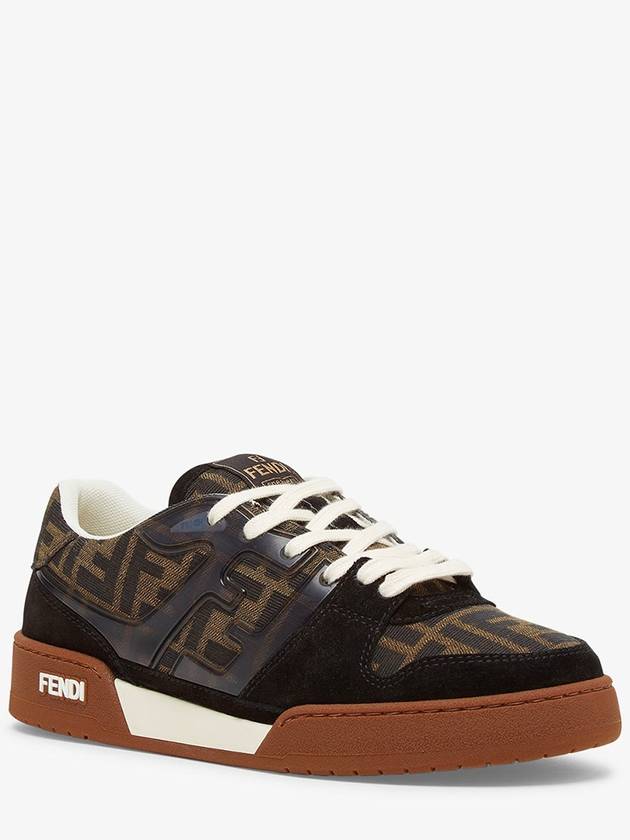 Match Canvas Low-Top With Black Suede - FENDI - BALAAN 3