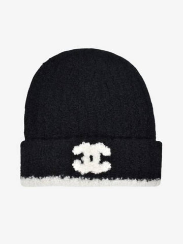 Beanie Cashmere Black White - CHANEL - BALAAN 1