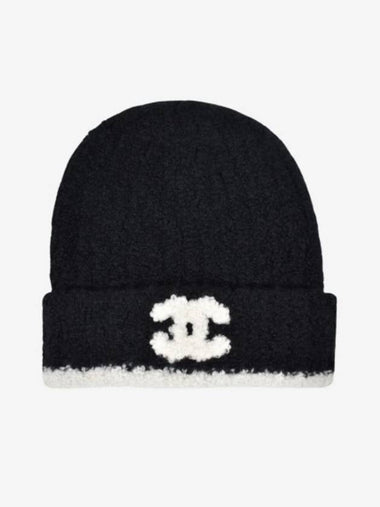 Beanie Cashmere Black White - CHANEL - BALAAN 1