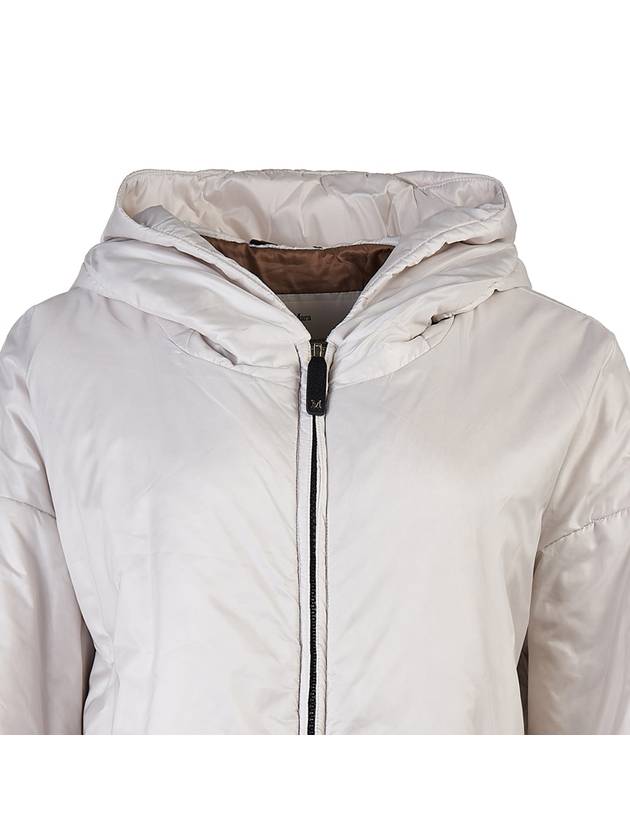 Women's GreenT Technical Canvas Zipper Hooded Jacket White - MAX MARA - BALAAN 5