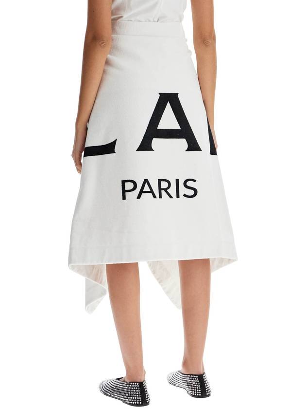 Logo Print Wrap A-Line Skirt White - ALAIA - BALAAN 4