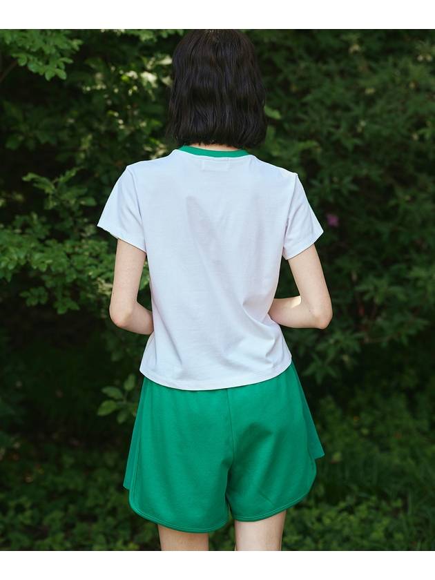 Women's Recycled Sweat Shorts Green - THE GREEN LAB - BALAAN 7