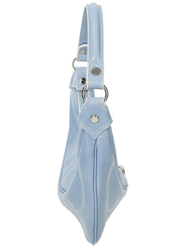 Western Hobo Shoulder Bag Sky Blue Cracked - COTESSI - BALAAN 4