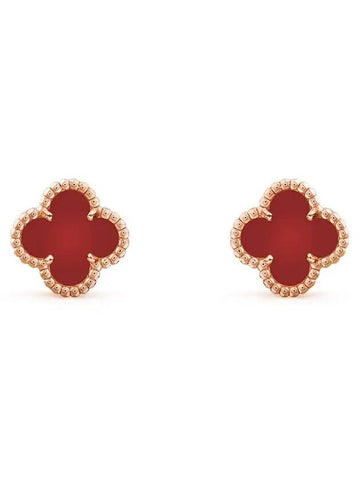 Sweet Alhambra Earrings Gold Red - VANCLEEFARPELS - BALAAN 1