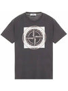 Compass Logo Printing Short Sleeve T-Shirt Charcoal - STONE ISLAND - BALAAN 2