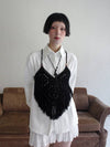 Crochet Tassel Vest BLACK - RUBATI - BALAAN 1