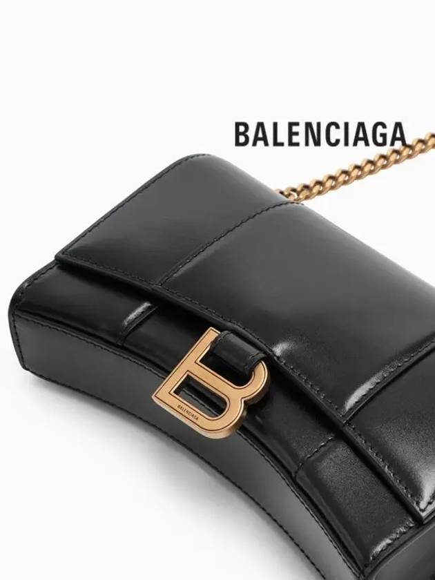 Hourglass Chain Mini Calfskin Cross Bag Black - BALENCIAGA - BALAAN 5