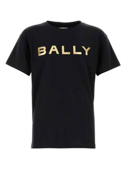 Logo Printed Short Sleeve T-Shirt Black - BALLY - BALAAN 2