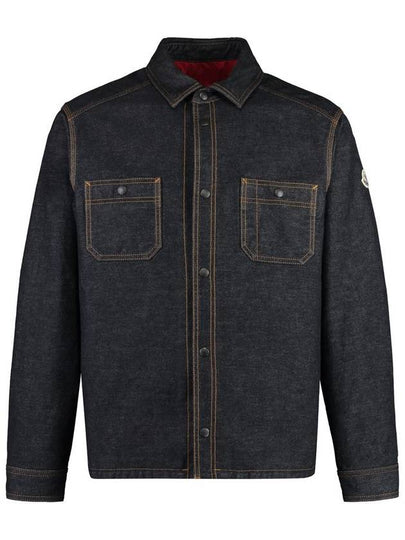 Collar Button-Up Denim Jacket Black - MONCLER - BALAAN 2