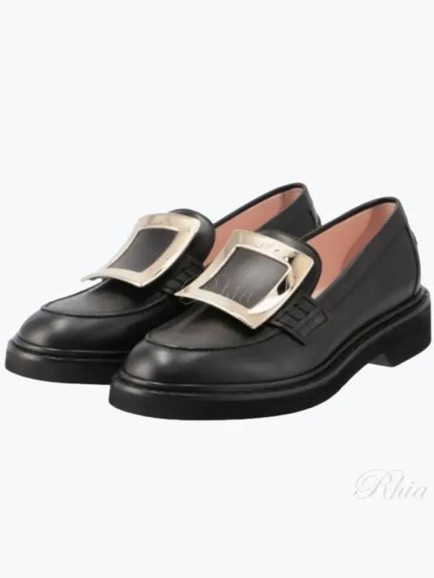 Viv' Rangers Metal Buckle Leather Loafers Black - ROGER VIVIER - BALAAN 2