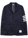 4 Bar Armband Cotton Blazer Jacket Navy - THOM BROWNE - BALAAN 2