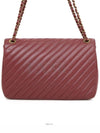 Diagonal Chevron Quilted Chain Flap Shoulder Bag Red Gold - CHANEL - BALAAN 4