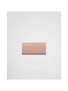 Logo Gold-Plated Saffiano Leather Large Long Wallet Powder Pink - PRADA - BALAAN 1