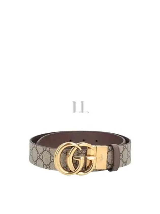 GG Marmont Reversible Leather Belt Beige Brown - GUCCI - BALAAN 2