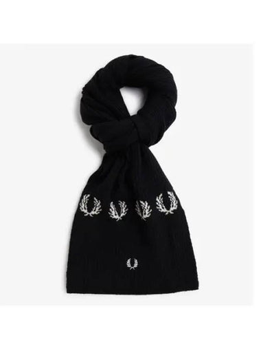 Fred Perry Laurel Wreath Knit Lambswool Scarf L74 CFPU2336156 - FRED PERRY - BALAAN 1