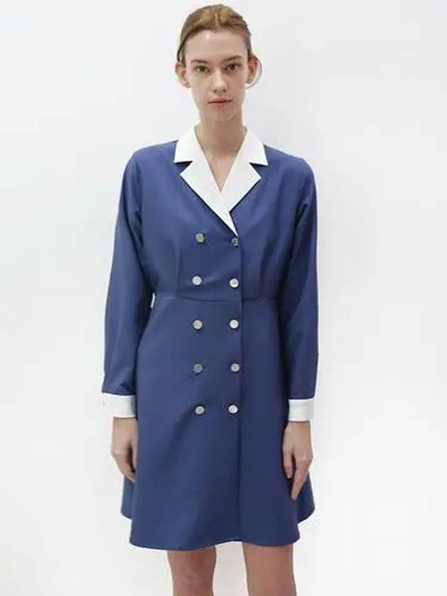 Collar Shirt Dress Navy - DAMAGE MNEMONIC - BALAAN 1