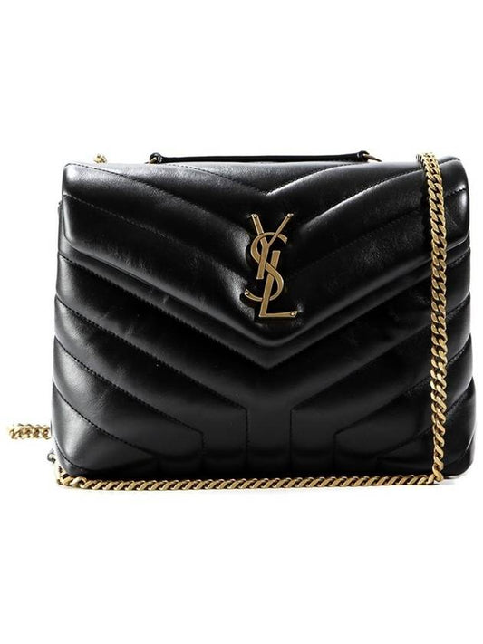 Bronze Monogram Loulou Matelasse Y Leather Small Shoulder Bag Black - SAINT LAURENT - BALAAN 2