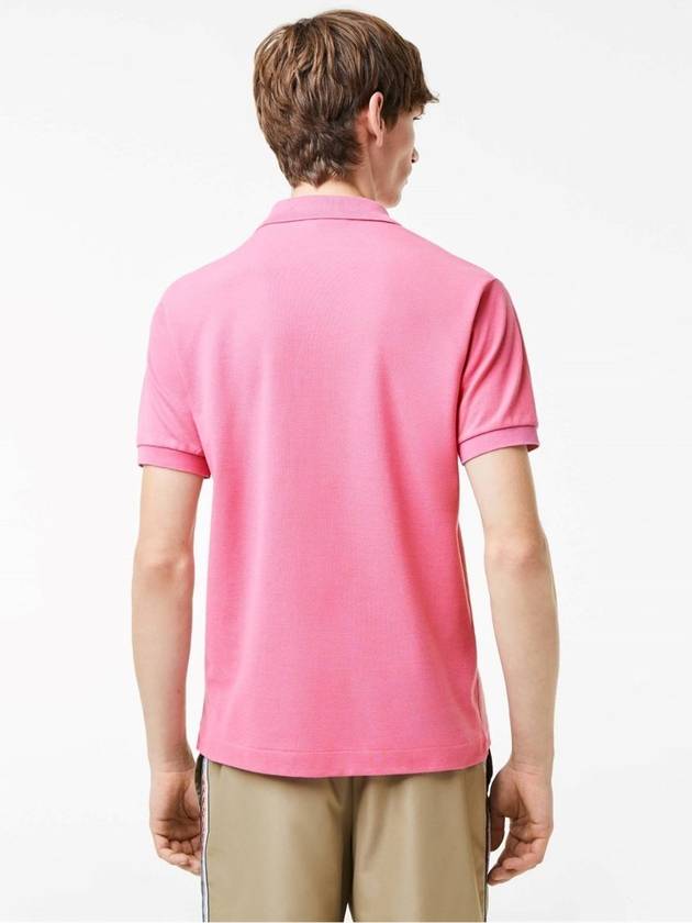 Men's Logo Classic Fit Cotton Short Sleeve Polo Shirt Pink - LACOSTE - BALAAN 4