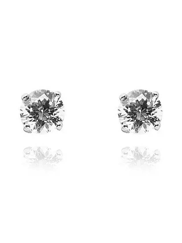 Stilla Attract Round Cut Stud Earrings Silver - SWAROVSKI - BALAAN 2