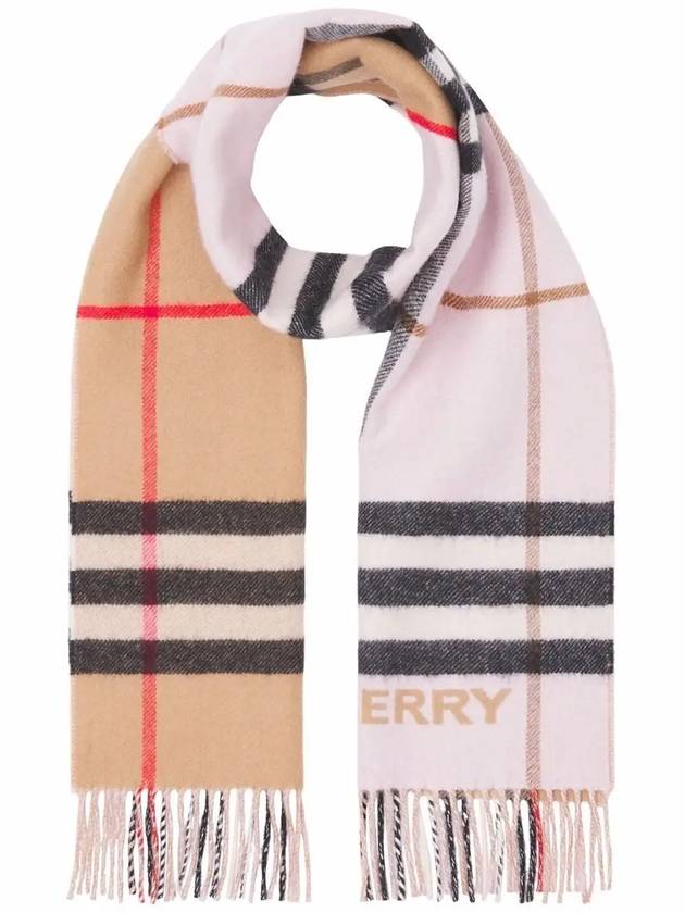 Contrast Check Cashmere Muffler - BURBERRY - BALAAN 3