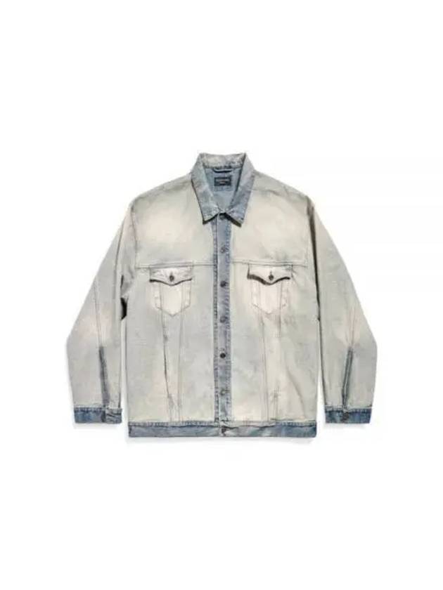 Oversized Washed Denim Jacket Blue - BALENCIAGA - BALAAN 2